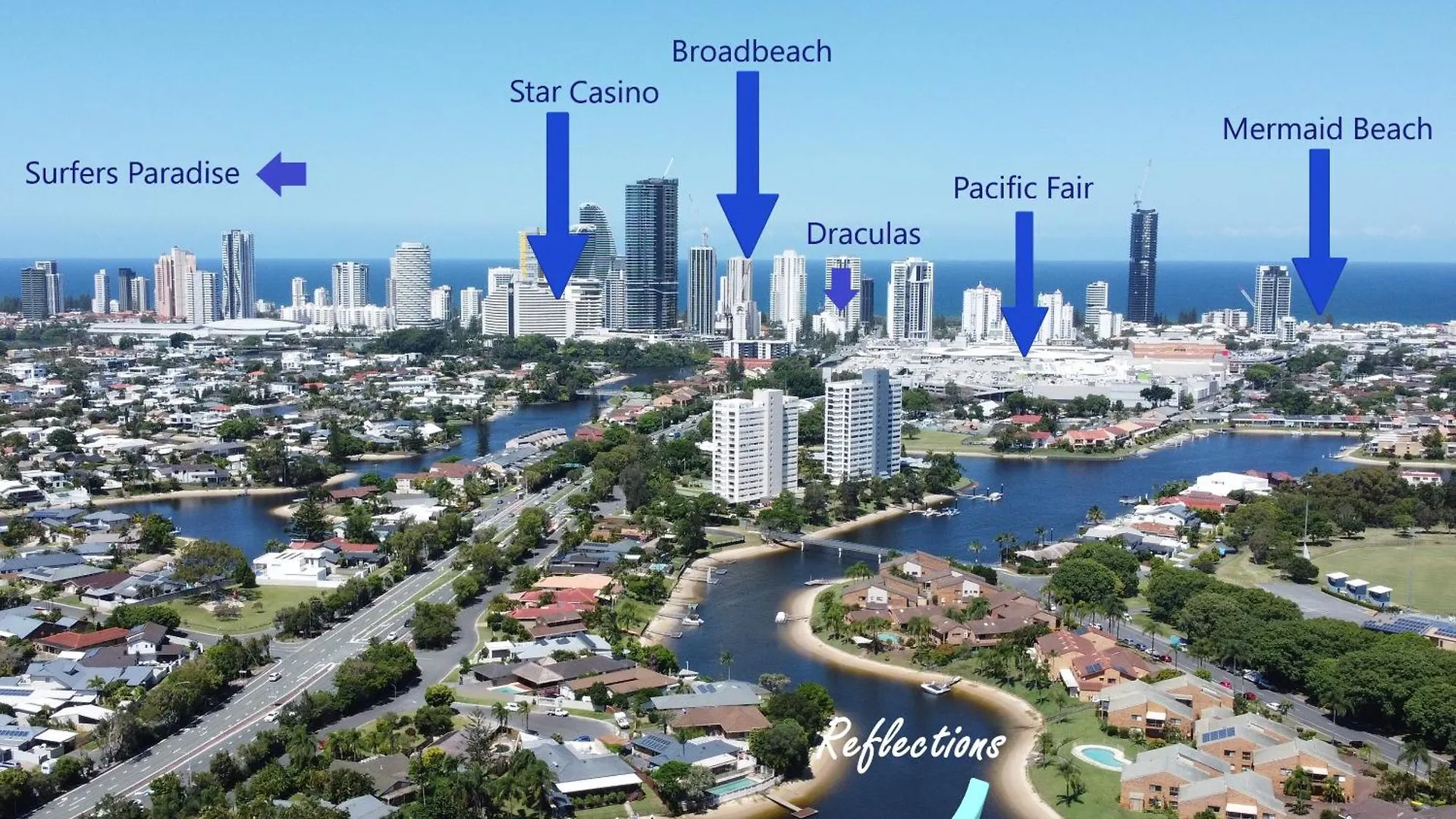 Reflections Broadbeach- Heated Pool! Complete Waterfront Entertainer With Huge Deck, Pool Table And Pontoon غولد كوست