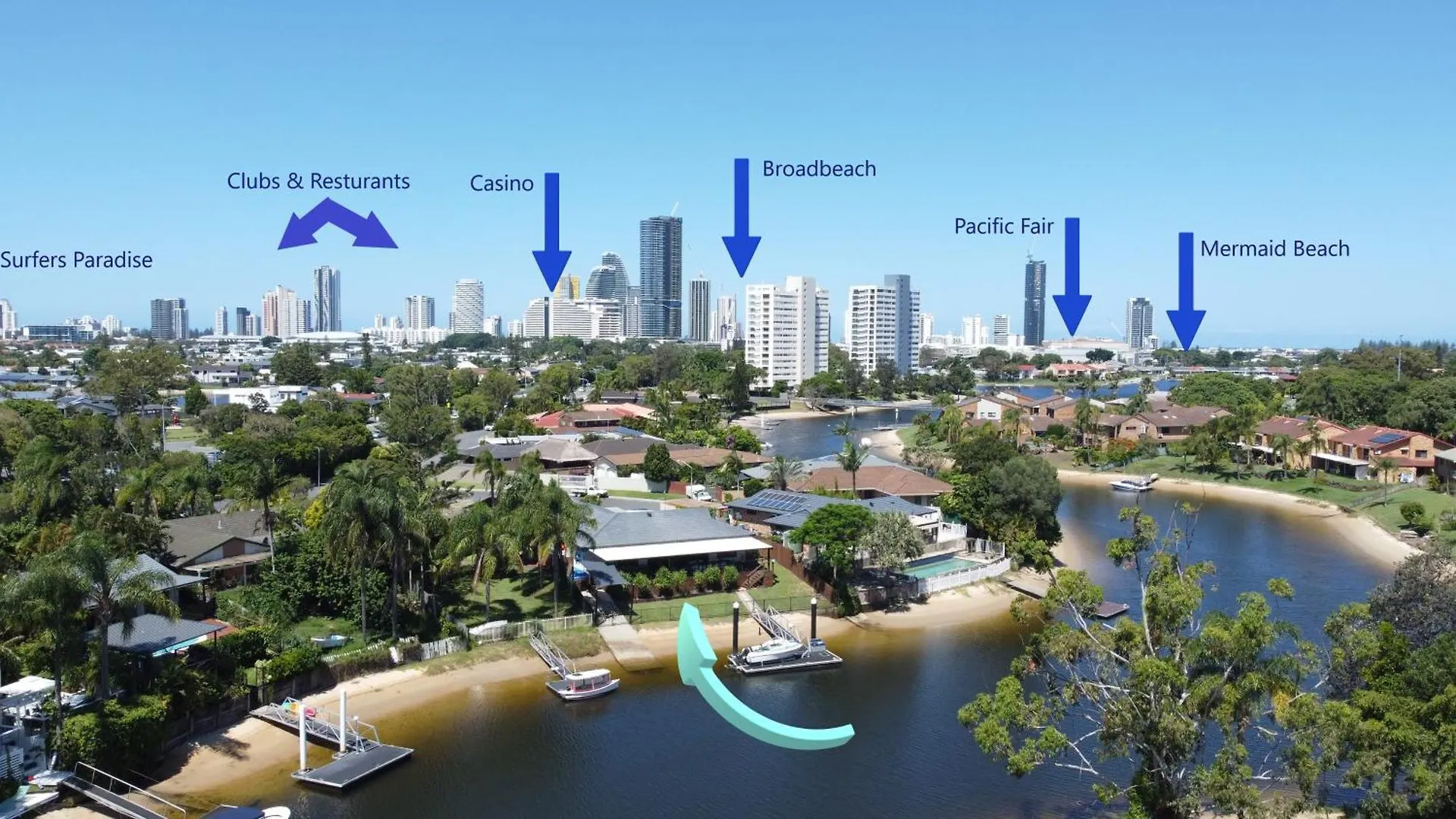 Reflections Broadbeach- Heated Pool! Complete Waterfront Entertainer With Huge Deck, Pool Table And Pontoon Gold Coast 0*,  Australia